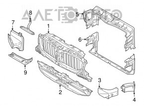 Жалюзи дефлектор радиатора в сборе верх BMW X3 G01 18-21 с моторчиком новый OEM оригинал