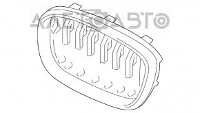 Решетка радиатора grill левая BMW X3 G01 18-21 ноздря, черное обрамление+ черная решетка
