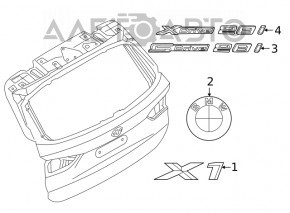 Эмблема надпись "X1" двери багажника BMW X1 F48 16-18
