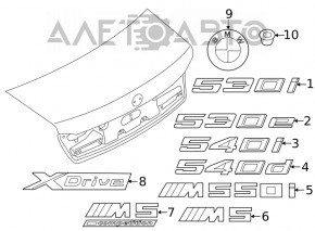 Эмблема надпись 530i крышки багажника BMW 5 G30 17-23