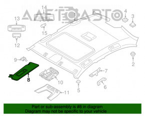 Козырек правый BMW 3 F30 4d 15-18 серый