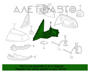 Зеркало боковое левое BMW X1 F48 16-22 поворотник, автозатемнение