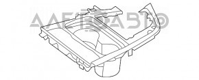 Накладка центральной консоли с подстаканниками BMW 3 F30 12-15 черная, без накладки шифтера
