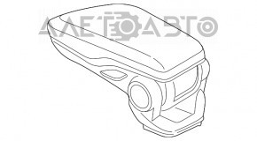 Консоль центральна підлокітник та підсклянники BMW X1 F48 16-19 чорно-бежева oyster
