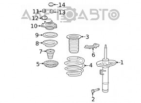 Пружина передняя правая Honda Clarity 18-21 usa