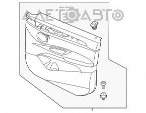 Обшивка двери карточка передняя правая BMW X1 F48 16-22 кожа бежевая с темно-серым oyster/gray