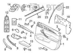 Обшивка двери карточка перед прав BMW X3 G01 18-21 кожа бежевая