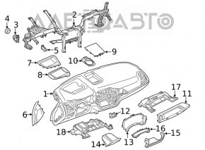 Торпедо передня панель без AIRBAG BMW X3 G01 18-21 чорно-бежеве, без проекції