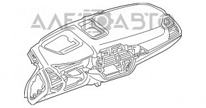 Торпедо передня панель без AIRBAG BMW X3 G01 18-21 шкіра, чорно-бежевий, під проекцію