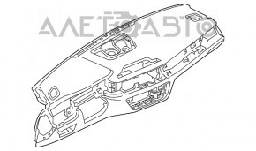 Торпедо передняя панель без AIRBAG BMW 7 G11 G12 16-19 кожа, под проекцию, черно-бежевая, под перетяжку