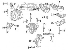 Кронштейн подушки двигуна задній Dodge Journey 11-2.4