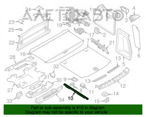 Напрямна рейка органайзера багажника права BMW X3 G01 18-21 з кріпильною петлею