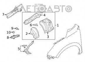 Кронштейн лонжерона правый Subaru Forester 19- SK новый OEM оригинал
