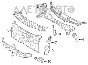 Решетка дворников пластик передняя часть BMW X1 F48 16-22 новый OEM оригинал