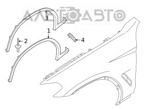 Накладка арки крыла передняя правая BMW X3 G01 18-21 структура