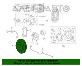 Диск тормозной задний левый Jeep Grand Cherokee WK2 12- Code br4, brembo