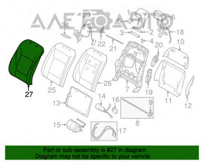 Пасажирське сидіння BMW 5 F10 11-16 Comfort шкіра Nappa чорний, підігрів/вент