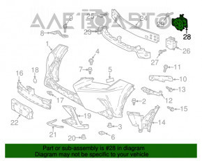 Клык усилителя переднего бампера правый Lexus NX200t NX300 NX300h 15-21 OEM