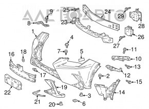 Клык усилителя переднего бампера правый Lexus NX200t NX300 NX300h 15-21 OEM