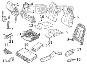 Пасажирське сидіння BMW X1 F48 16-19 з airbag, електро, підігрів, шкіра беж Oyster