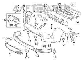 Бампер передній голий Lexus RX350 RX450h 13-15 рест F-sport