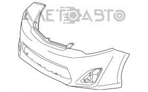 Бампер передний голый Toyota Camry v50 12-14 usa LE XLE графит, заломы, слом креп, потерт