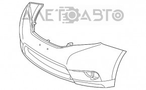 Бампер передний голый Toyota Sienna 11-17 красный, примят, слом креп, не завод отверстия
