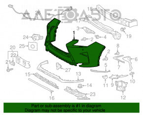 Бампер передній голий Lexus RX350 RX450h 16-19 без парктрону, без омивача фар,