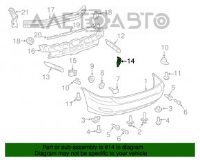 Крепление заднего бампера внутреннее малое правое Lexus RX300 RX330 RX350 RX400h 04-09