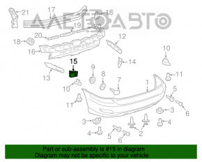 Кріплення заднього бампера мале внутрішнє ліве Lexus RX300 RX330 RX350 RX400h 04-09