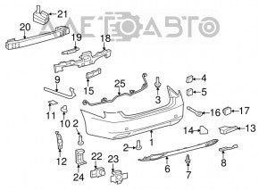 Бампер задний голый Lexus LS460 LS600h 07-09 под парктроники