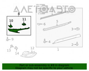 Губа заднього бампера права Lexus RX350 20-22