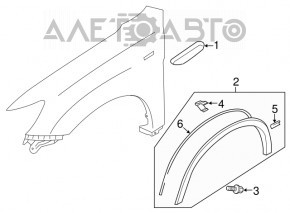 Накладка арки крыла передняя правая Mitsubishi Outlander Sport ASX 10-