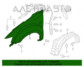 Крило переднє праве Mitsubishi Outlander 16-21рест