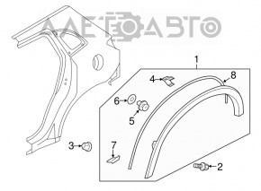 Накладка арки крыла задняя правая Mitsubishi Outlander Sport ASX 10-