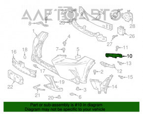 Крепление переднего бампера правое под DRL Lexus NX300 NX300h 18-21 Base, тип 2