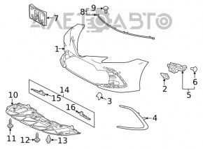 Молдинг переднего бампера правый Toyota Camry v70 21- LE\XLE