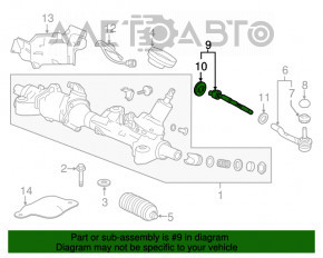 Рулевая тяга с наконечником правая Honda Accord 13-17 2.4 порван пыльник