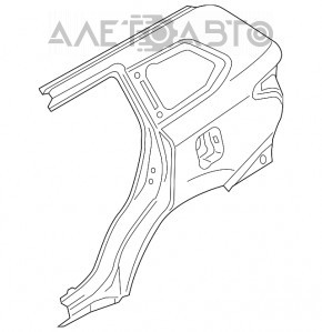Четверть крыло задняя правая Mitsubishi Outlander 14-21 серебро, тычка