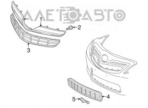 Решітка радіатора grill Toyota Camry 40 10-11 хром, пісок