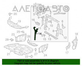 Планка замка капота Lexus CT200h 11-17 погнута