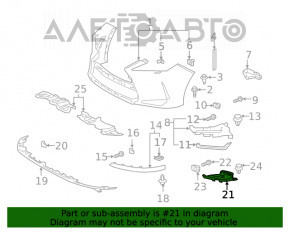 Бічна решітка переднього бампера ліва Lexus RX450h 20-22