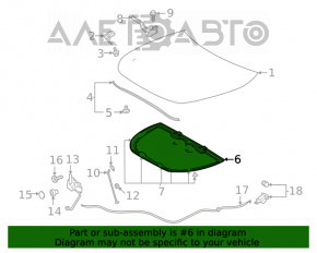 Ізоляція капота Toyota Highlander 20-2.4t, 3.5