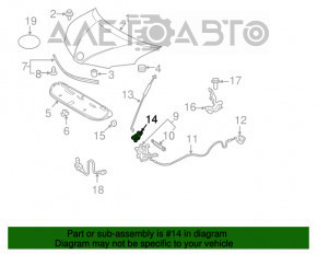 Кронштейн засувки палиці капота Toyota Sienna 11-20
