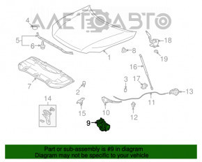 Замок капота Lexus RX350 RX450h 10-15