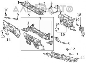 Уплотнитель решетки дворников левый Toyota Highlander 20-