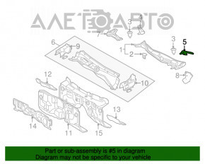 Уплотнитель решетки дворников левый Lexus GS300 GS350 GS430 GS450h 05-11