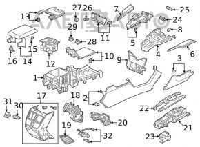 Шифтер КПП Honda Clarity 18-19 usa