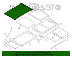 Шторка панорами BMW X1 F48 16-22 бежева OYSTER