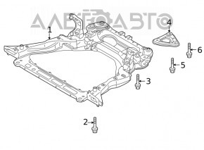 Лопух підрамника передній правий Nissan Rogue 21-23 us built